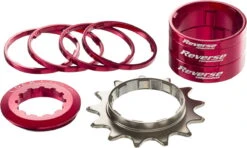 Reverse Singlespeed Kit 13T Tandwiel + 7 Spacers - Rood