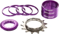 Reverse Singlespeed Kit 13T Tandwiel + 7 Spacers - Paars